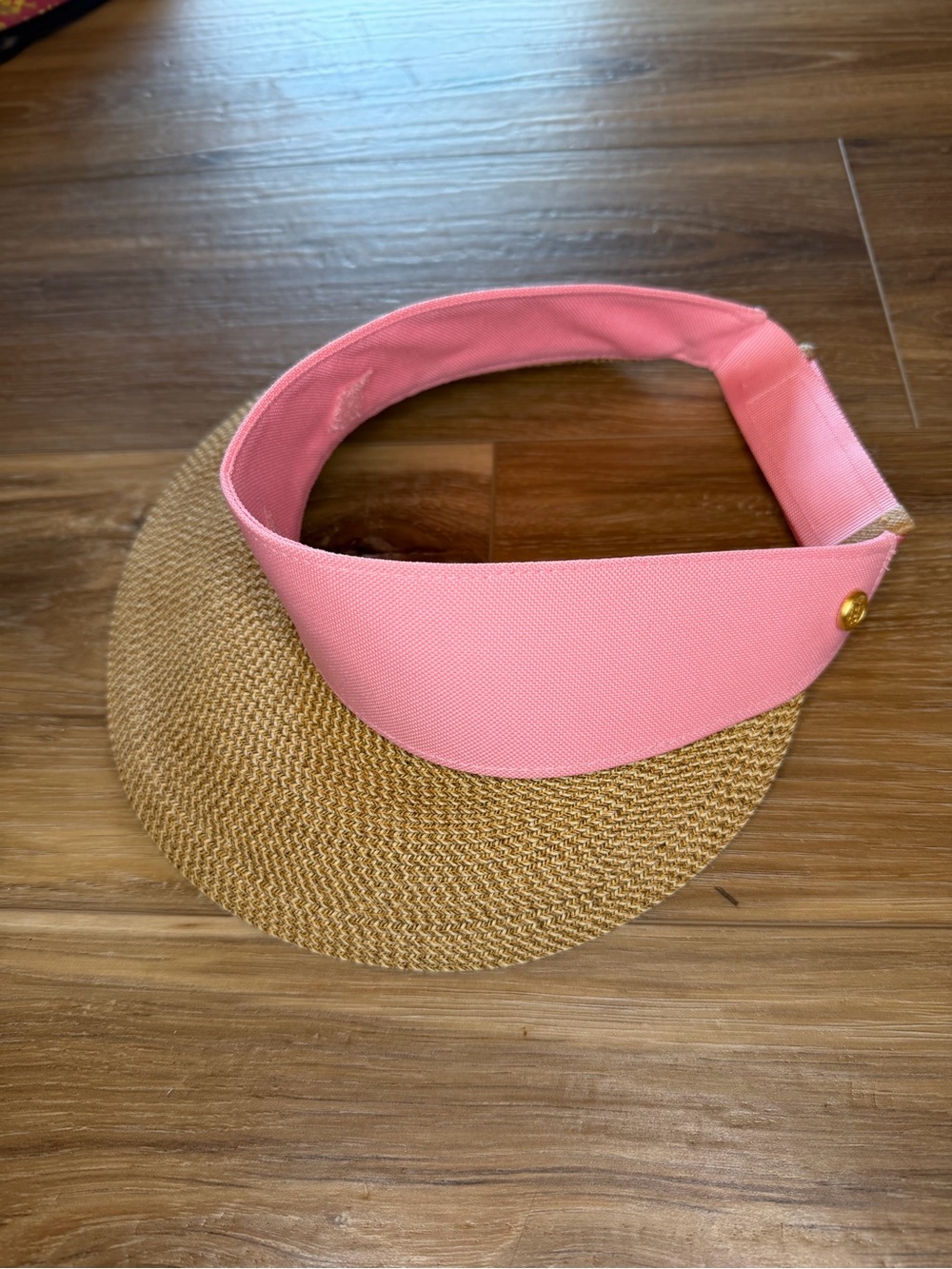 Eric Javits Pink Champ Straw Visor RARE Color